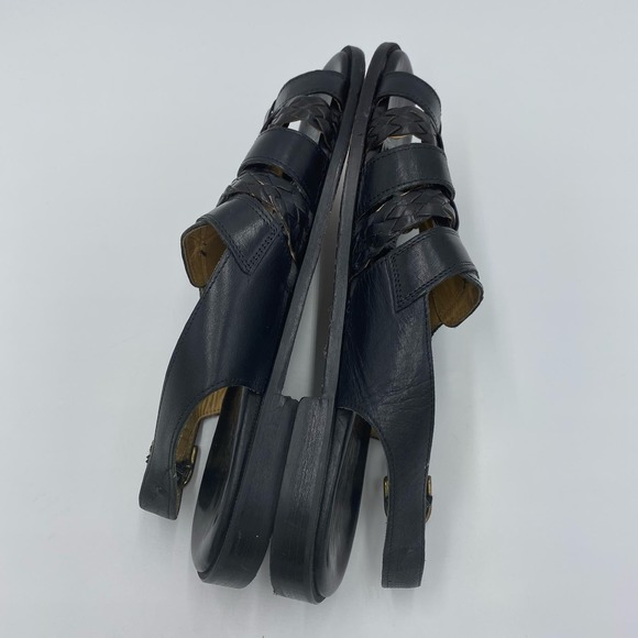 Bally Vintage Men's Black Baronio Leather Slingback Fishman Sandals Size 12 - Picture 10 of 11